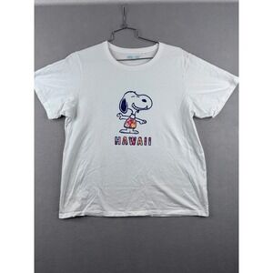 Uniqlo Peanuts UT Snoopy Hawaii Graphic T-Shirt White XXL Mens Short Sleeve Tee